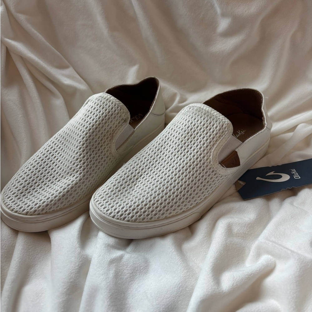 OluKai White Mesh Slip-On Shoes